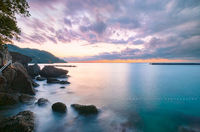 松崎海岸・弁天島の夕景