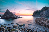 冬の浮島海岸・静かな夕景1