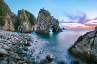西伊豆浮島海岸10月の夕景