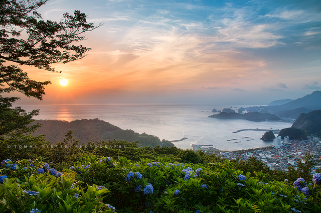 松崎町・牛原山からの夕日
