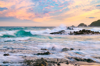 荒海の舞磯海岸夕景
