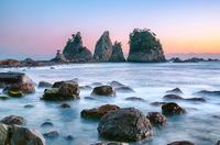 冬の南伊豆・蓑掛岩夕景