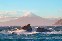 西伊豆雲見・荒海と富士山