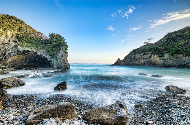 下田・田牛の浜の波