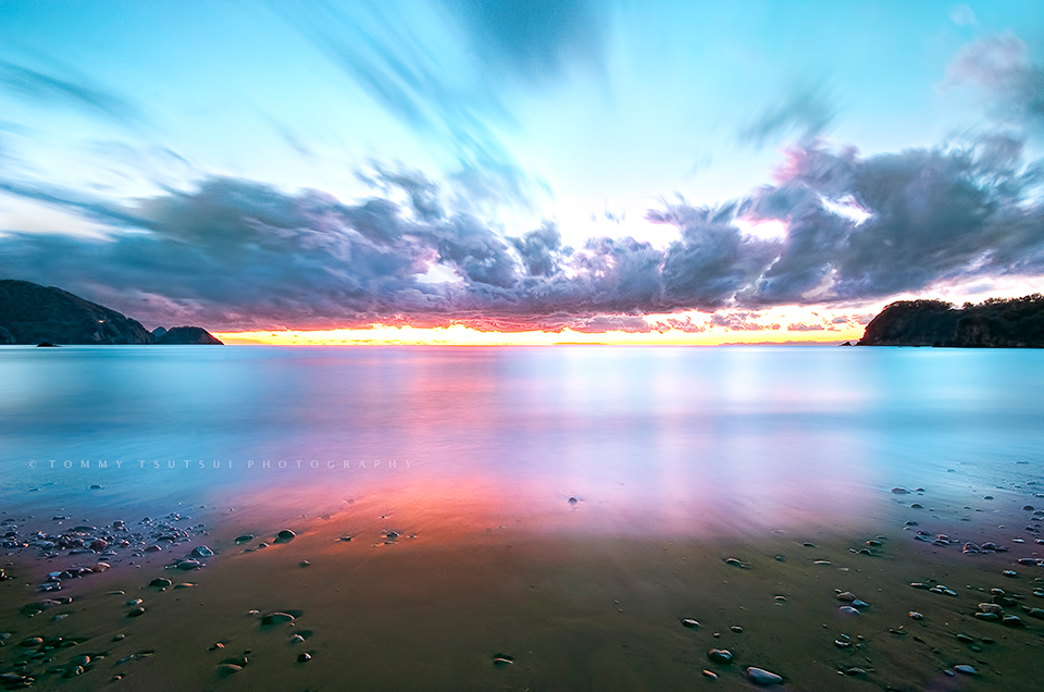 冬の仁科海岸・夕景